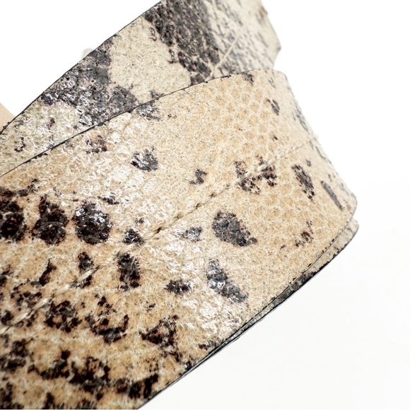 Michael Kors Metallic Animal Print Leather Belt with Silver Buckle, Size Large - Picture 7 of 11